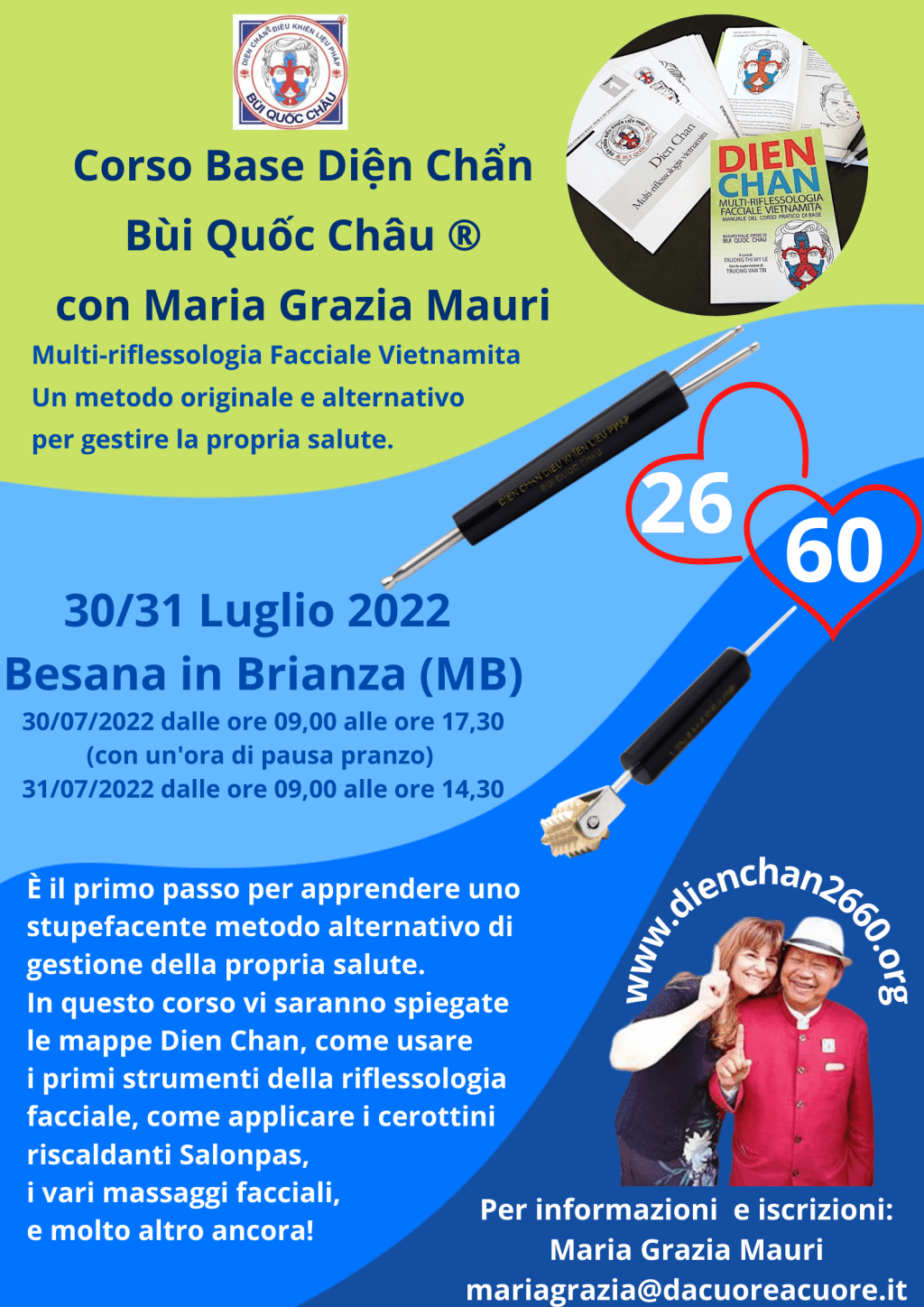 30/31 Luglio 2022 Corso Base Dien Chan a Besana in Brianza con Maria Grazia&nbsp;Mauri